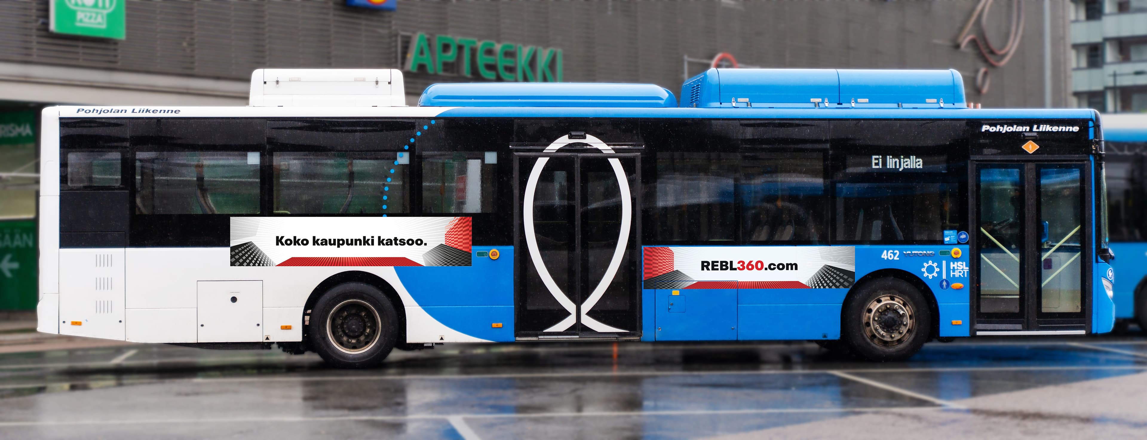 HSL bussi - Pysäkkisivumainokset